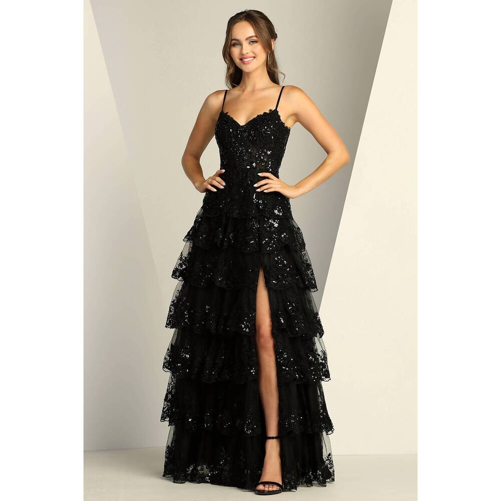 NEW ADORA layerd tulle dress in black